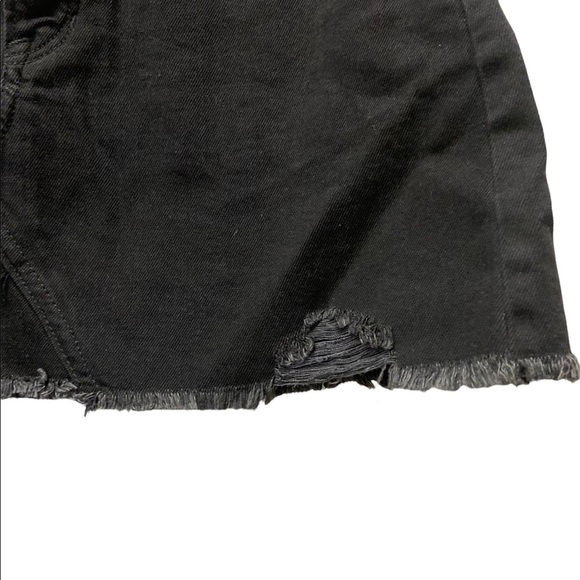 American Eagle Outfitters Black mid length Jean Skirt with Frayed At the bottom. - Picture 6 of 10
